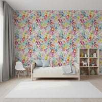 Charming Meadow Floral Illustration Wallpaper⁠