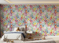 Charming Meadow Floral Illustration Wallpaper⁠