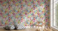 Charming Meadow Floral Illustration Wallpaper⁠