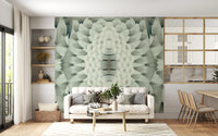 Monochromatic Sculptural Geometric Flower - GARDENIA Wall Mural