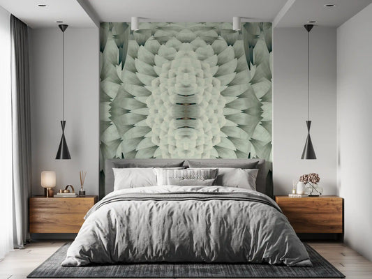 Monochromatic Sculptural Geometric Flower - GARDENIA Wall Mural
