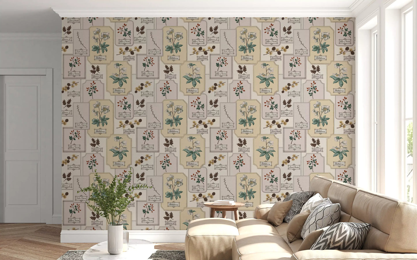 Botanical Winter Specimen Herbarium Wallpaper⁠