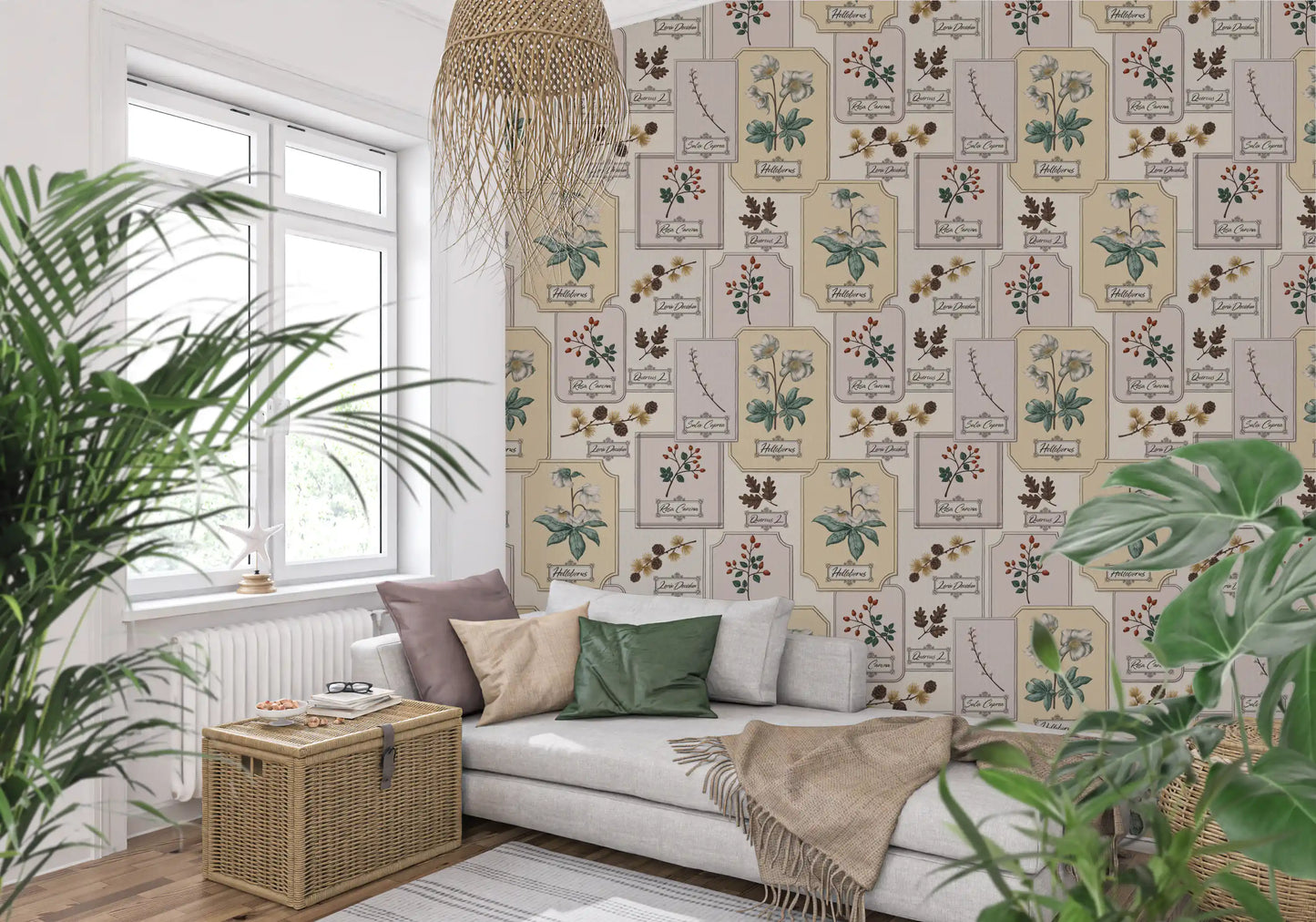 Botanical Winter Specimen Herbarium Wallpaper⁠