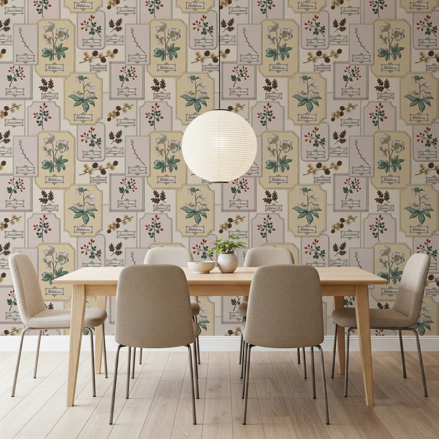 Botanical Winter Specimen Herbarium Wallpaper⁠