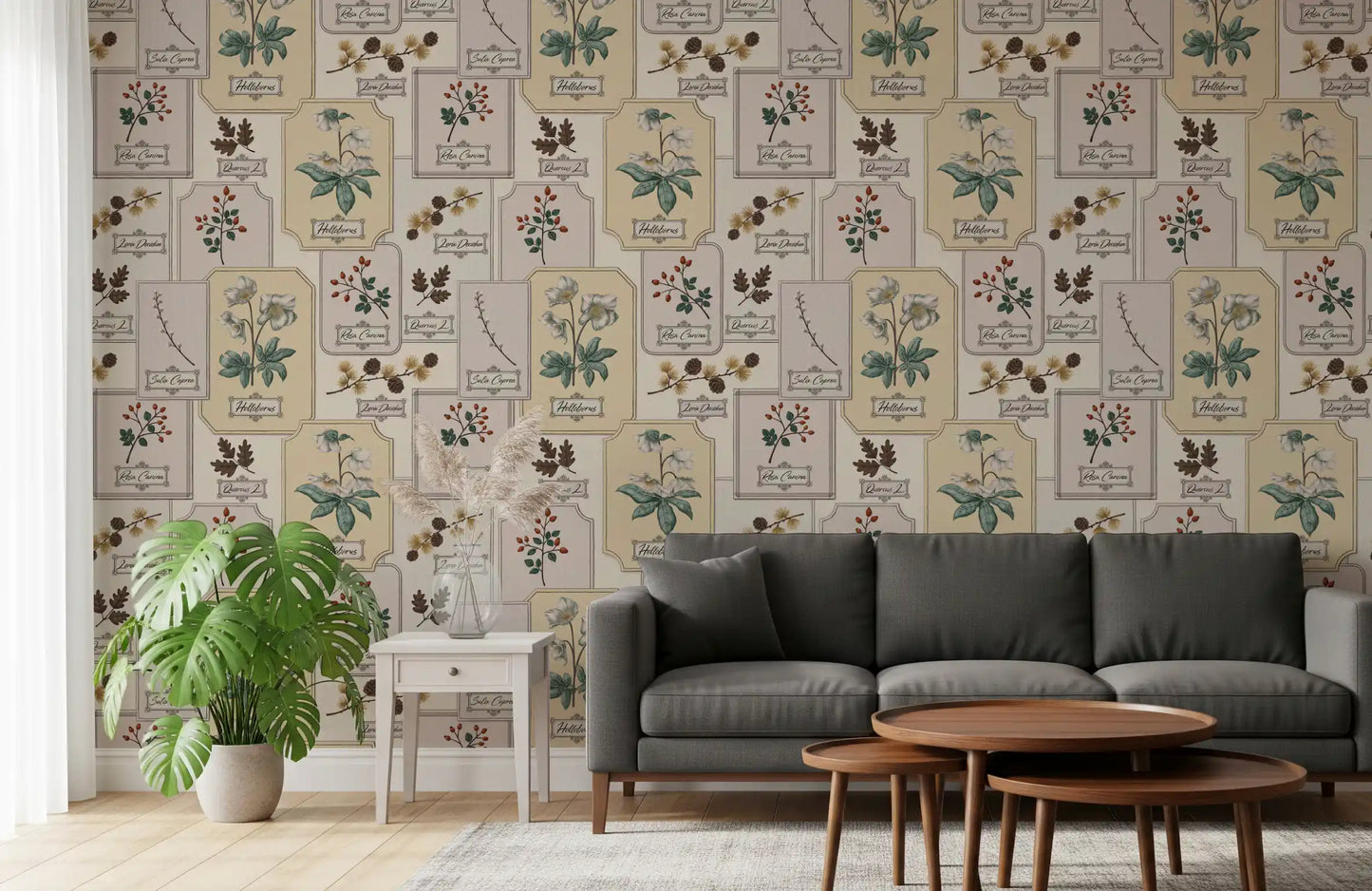 Botanical Winter Specimen Herbarium Wallpaper⁠