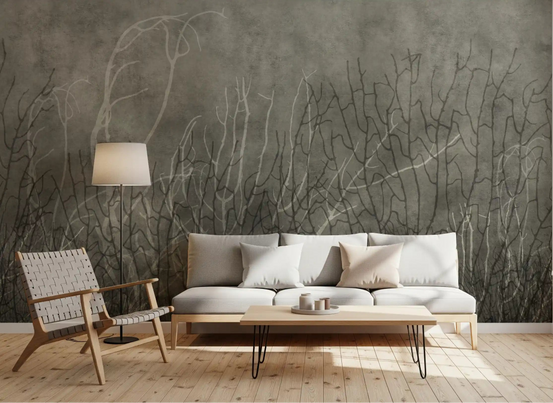 Sepia coral of the Sea Fans Dusk wall mural in a calm living room GD12097
