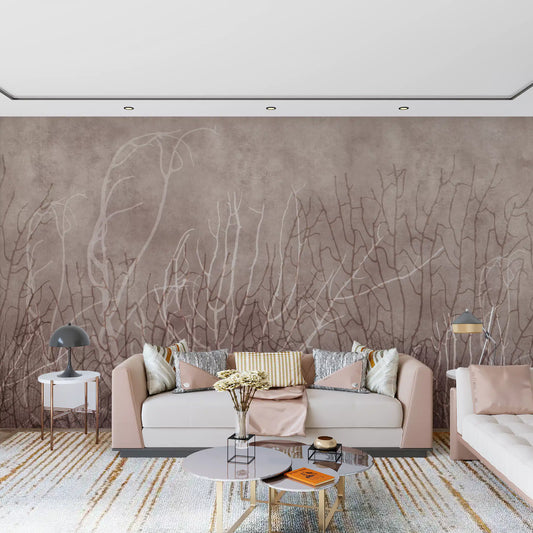 Sea Fans wall mural trailing plum coral through a living room GD12102
