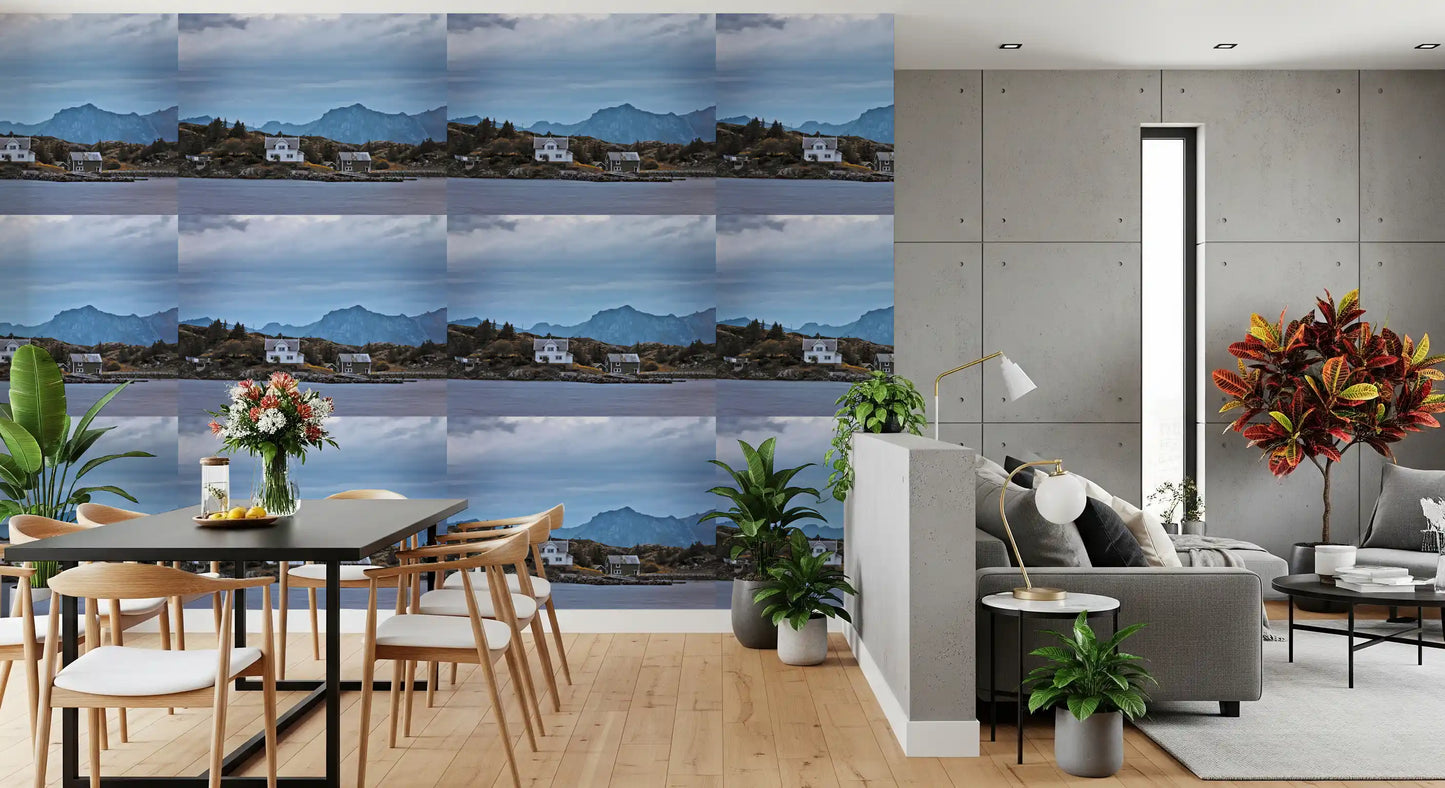 Scandinavian Mountain Fjord Haven Wallpaper⁠