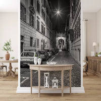 Italian Nighttime Cobblestone Alley Wall Mural