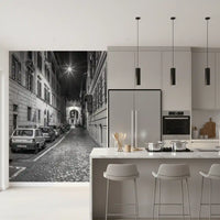 Italian Nighttime Cobblestone Alley Wall Mural