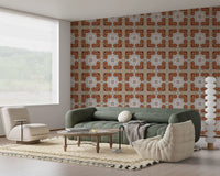 Aged Masonry Geometric Mosaic Wallpaper⁠