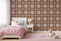 Aged Masonry Geometric Mosaic Wallpaper⁠