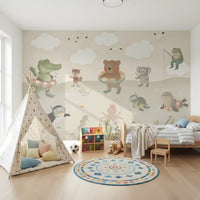 Playful Ocean Friends Illustration Wall Mural