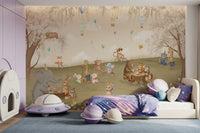 Forest Friends Tea Party Meadow Wall Mural