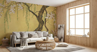 Oriental Willow and Blossom Garden Wall Mural