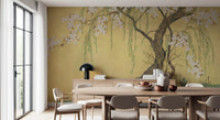 Oriental Willow and Blossom Garden Wall Mural