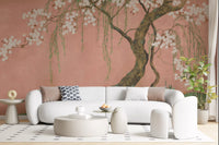 Blossoming Willow Sakura Landscape Wall Mural