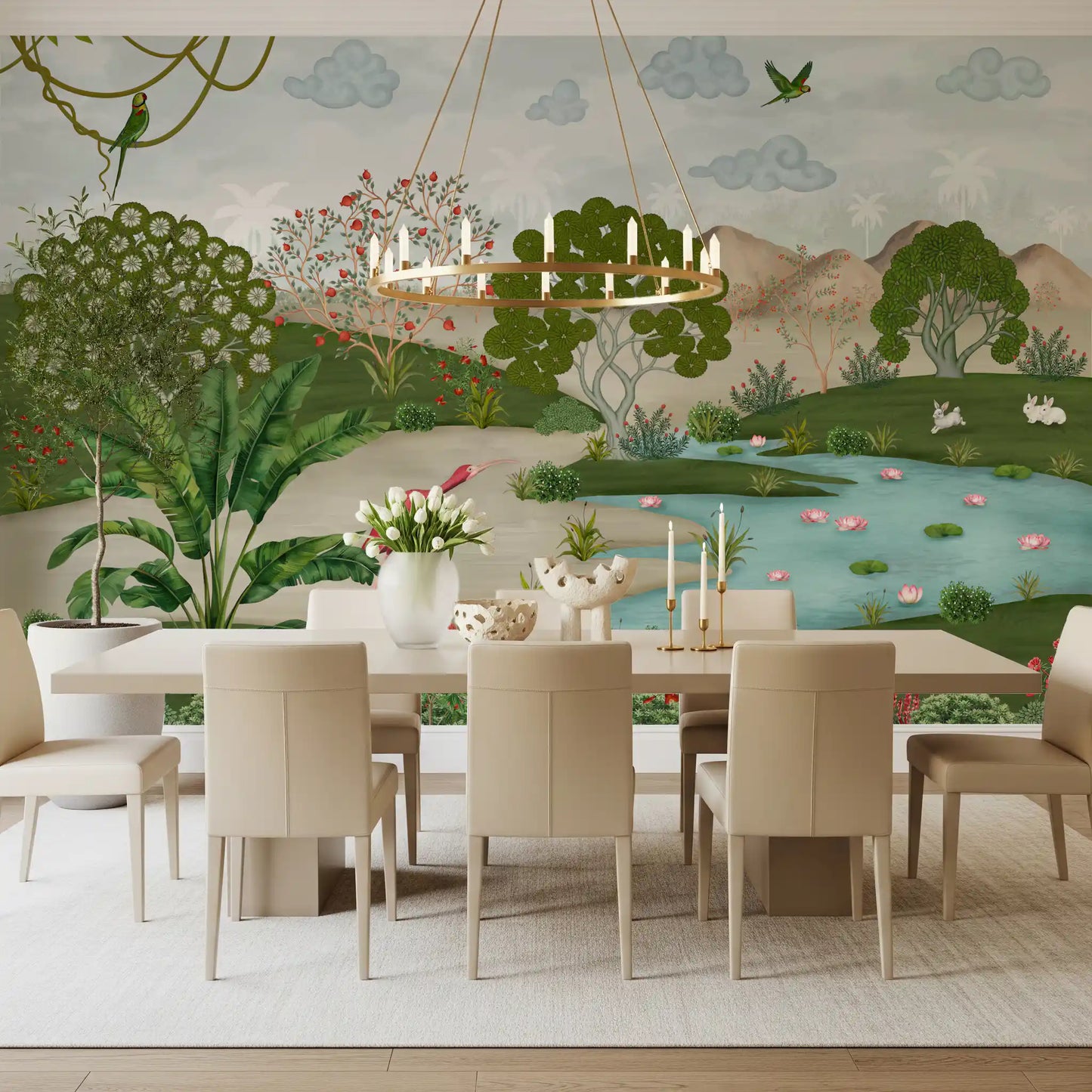 Enchanted Riverbank Flora Wall Mural