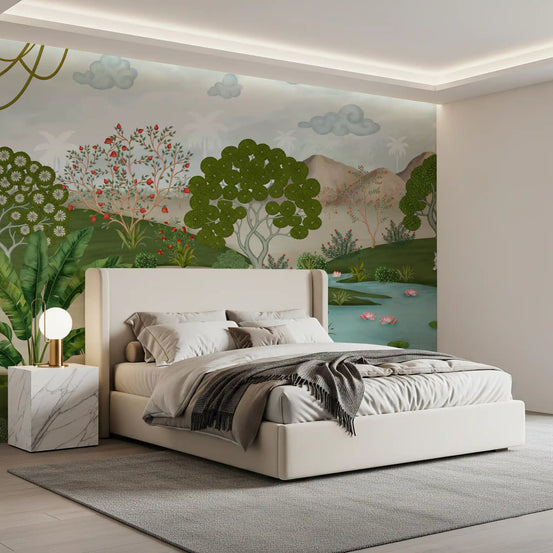 Enchanted Riverbank Flora Wall Mural