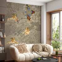 Krishna and Cows Forest Scene Wall Mural