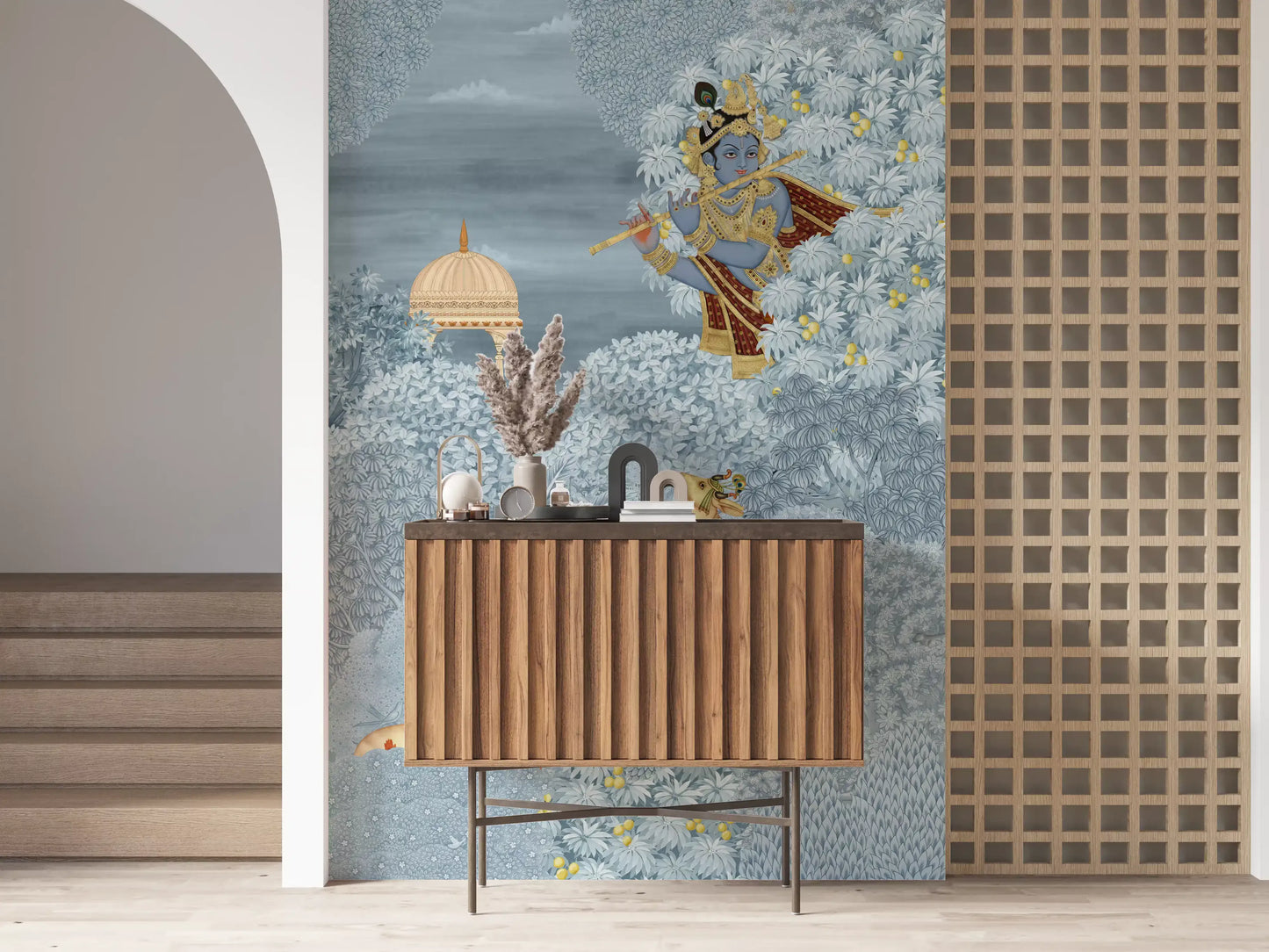 Krishna Enchanted Forest Wall Mural