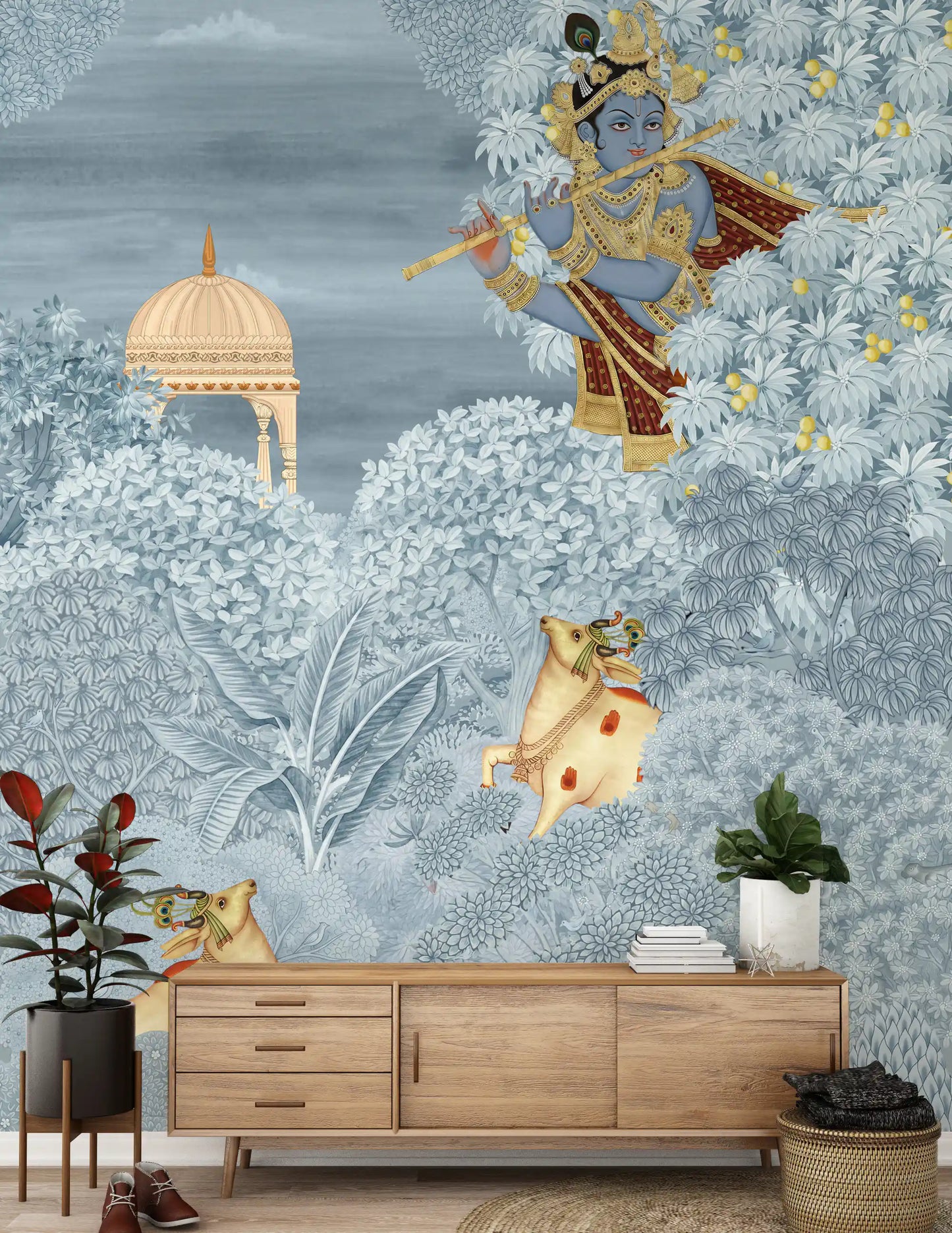 Krishna Enchanted Forest Wall Mural