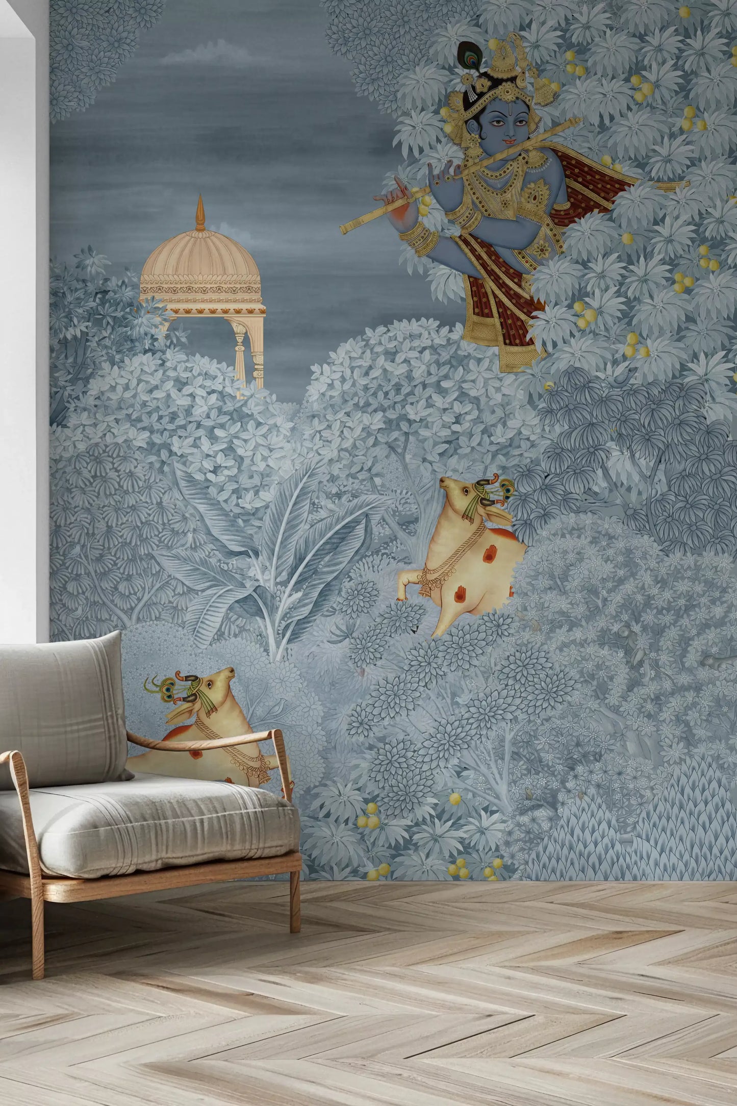 Krishna Enchanted Forest Wall Mural