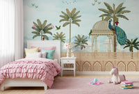 Exotic Mughal Pavilion and Peacocks Wall Mural