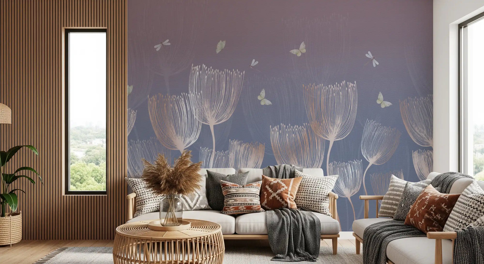 Ethereal Meadow Sketch Wall Mural