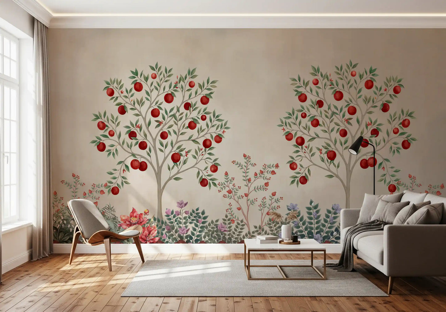 Rustic Fruit Orchard Heritage Print Wall Mural