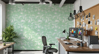 Airy spacing keeps the sage jungle wallpaper light GD12211