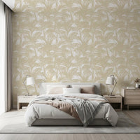 Clear white shows between the fronds of the Minimalist Frond wallpaper. GD12212