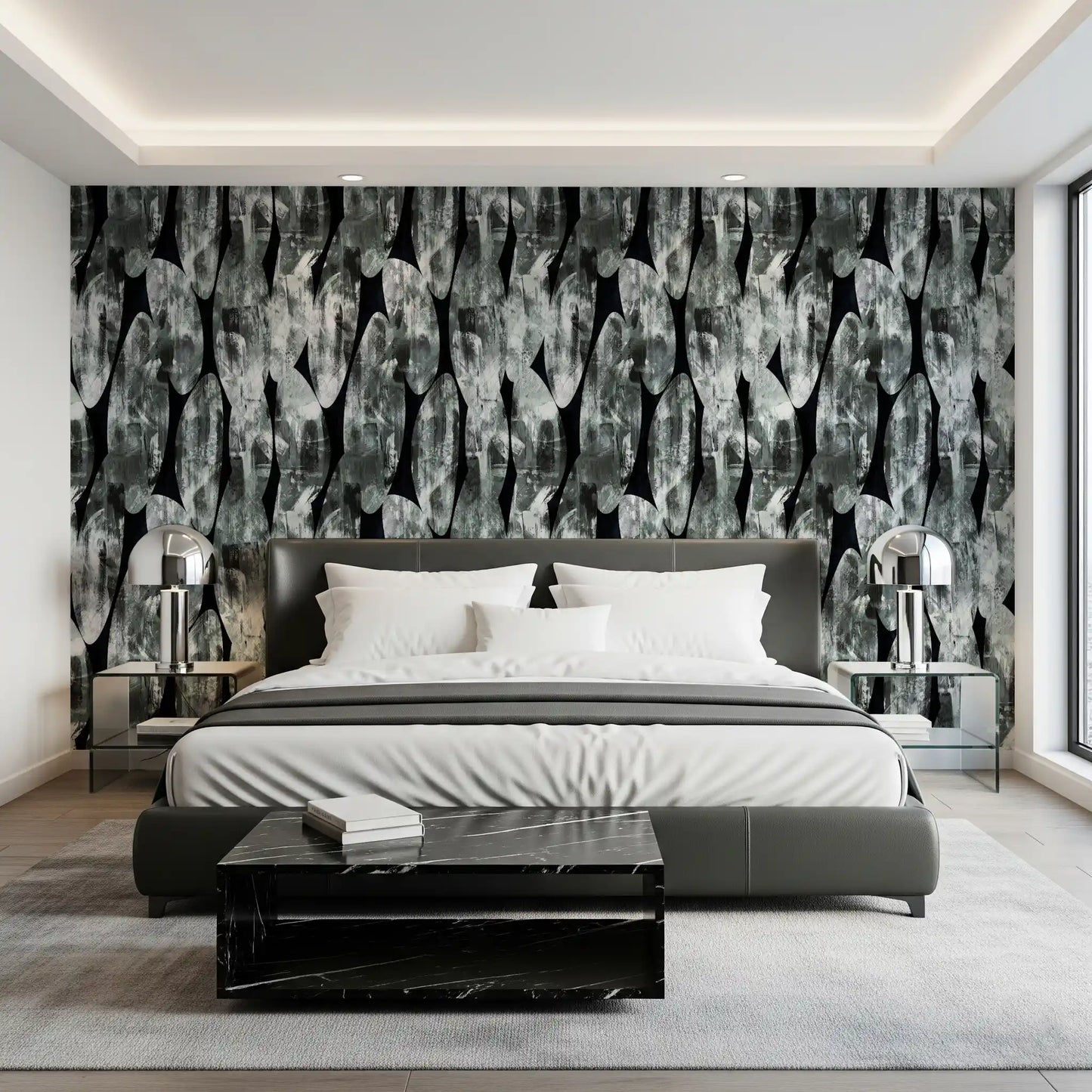 Monochromatic Abstract Brushstroke Wallpaper⁠