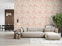 Soft Blush Botanical Sketch Wallpaper⁠