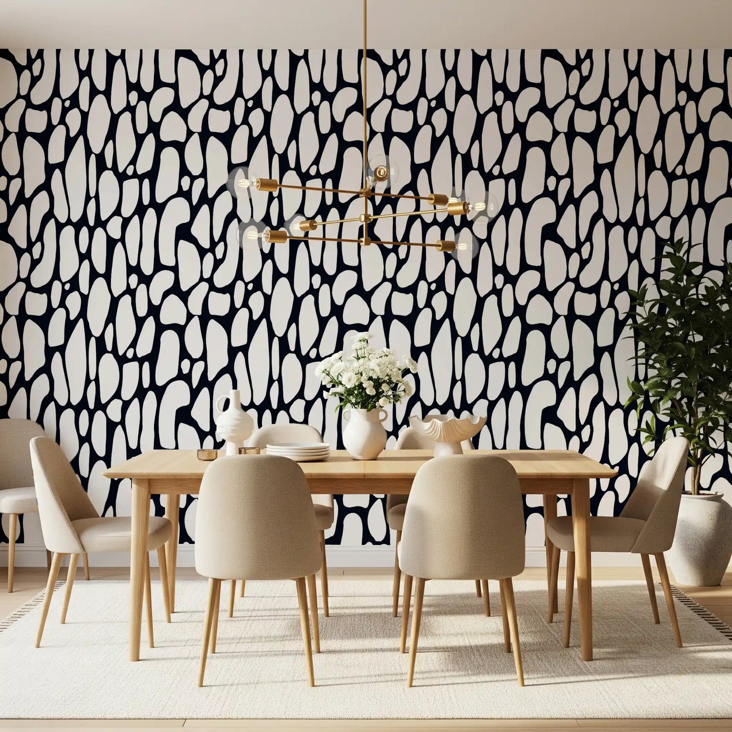 Organic Monochrome Pebbles Wallpaper⁠