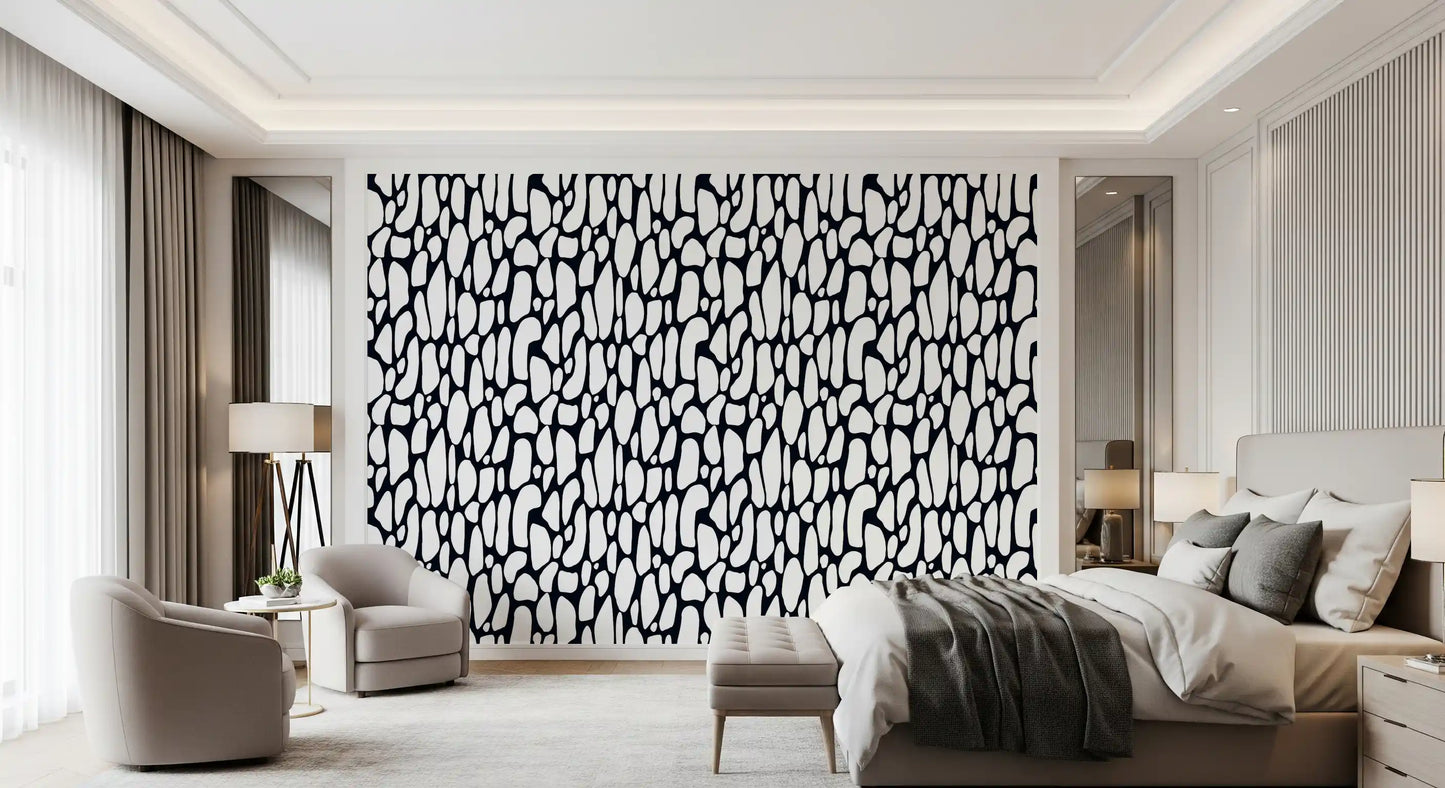 Organic Monochrome Pebbles Wallpaper⁠