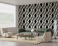 Graphic Circular Grid Monotone Decor Wallpaper⁠