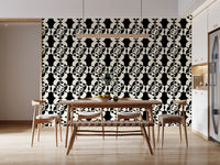 Graphic Circular Grid Monotone Decor Wallpaper⁠