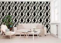 Graphic Circular Grid Monotone Decor Wallpaper⁠