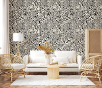 Black and White Fluid Marble Swirls Wallpaper⁠