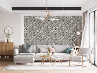 Black and White Fluid Marble Swirls Wallpaper⁠