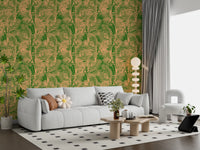 Abstract Tropical Palm Frond Print Wallpaper⁠