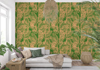 Abstract Tropical Palm Frond Print Wallpaper⁠