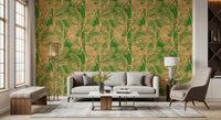 Abstract Tropical Palm Frond Print Wallpaper⁠