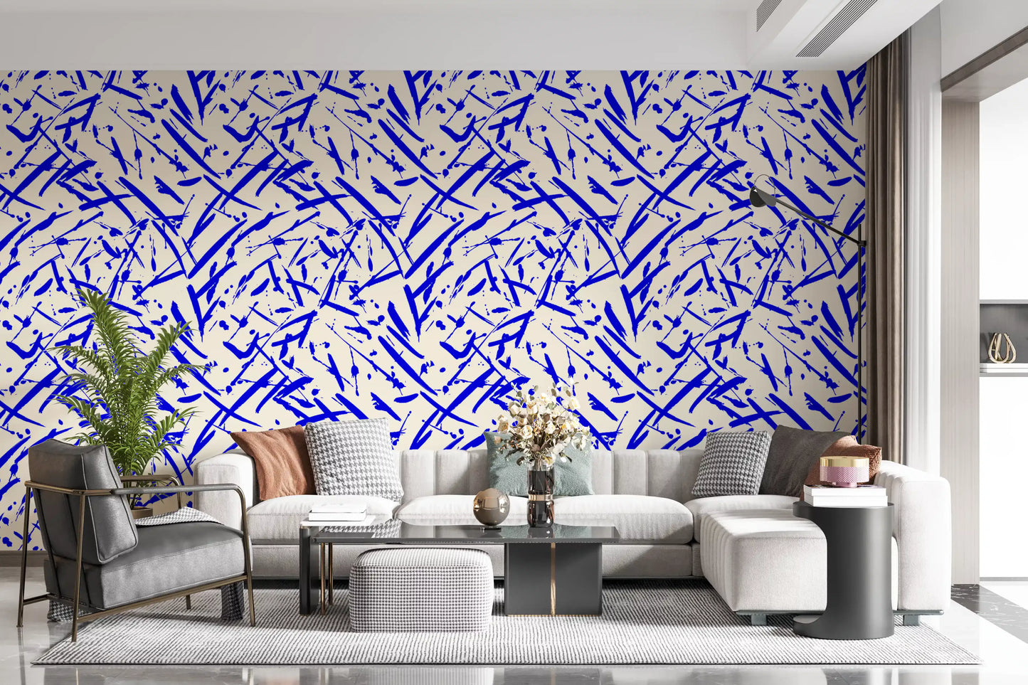 Dynamic Cobalt Motion Pattern Wallpaper⁠