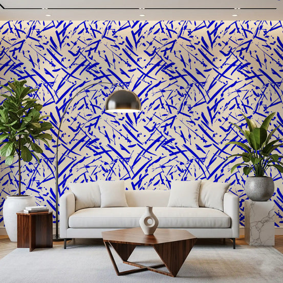 HAllway lit up by the cobalt motion pattern wallpaper GD12231
