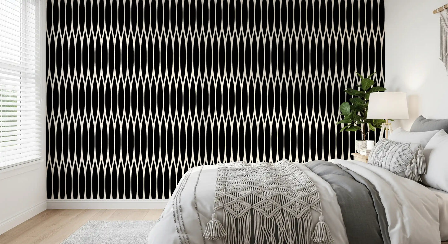 Minimalist Vertical Arch Lattice Wallpaper⁠