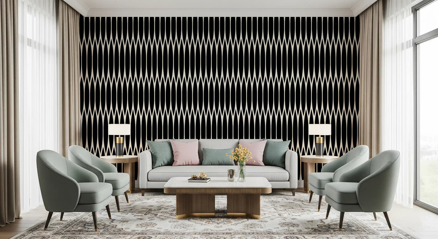 Minimalist Vertical Arch Lattice Wallpaper⁠