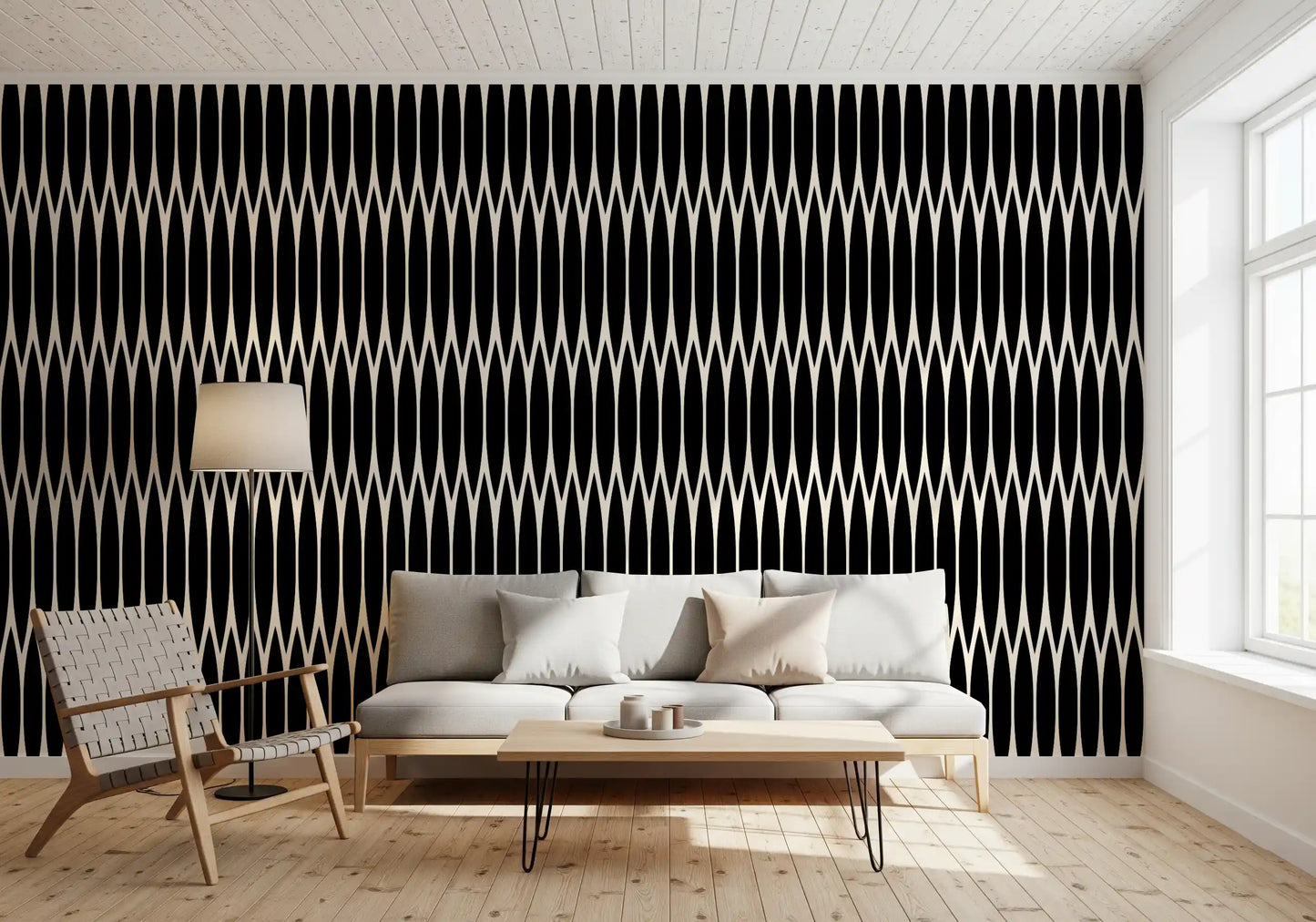 Minimalist Vertical Arch Lattice Wallpaper⁠