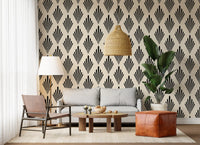 Geometric Art Deco Fan Pattern Wallpaper⁠